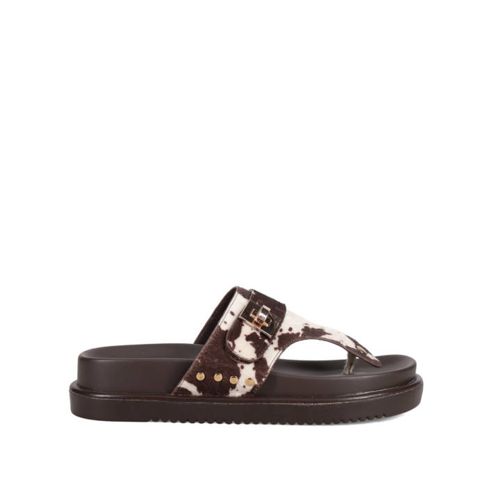 Animal print footbed sandal