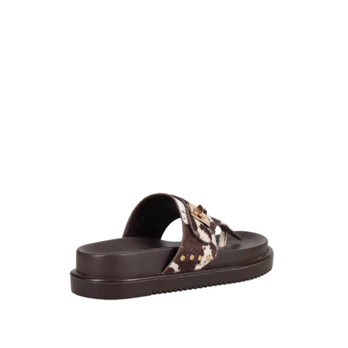 Animal print footbed sandal