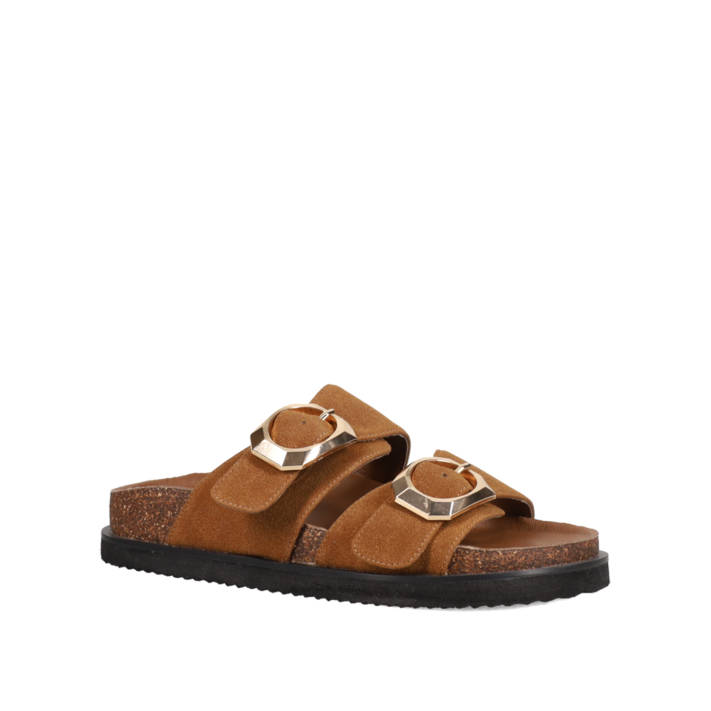 Camel footbed sandal