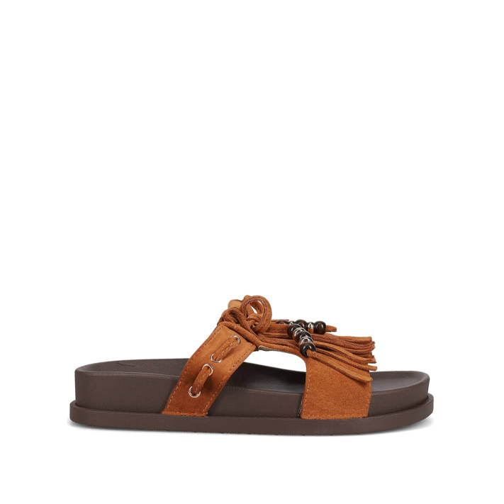 Camel footbed sandal