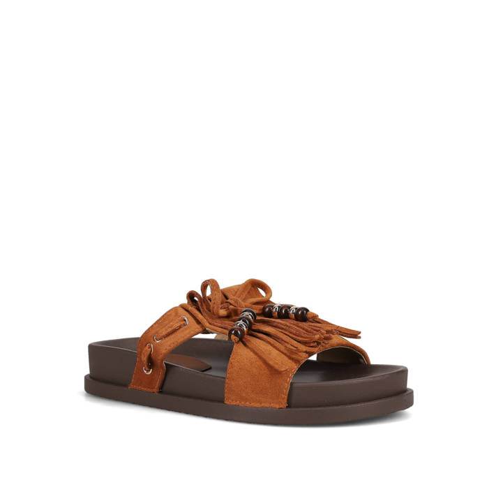 Camel footbed sandal