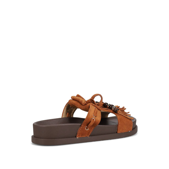 Camel footbed sandal