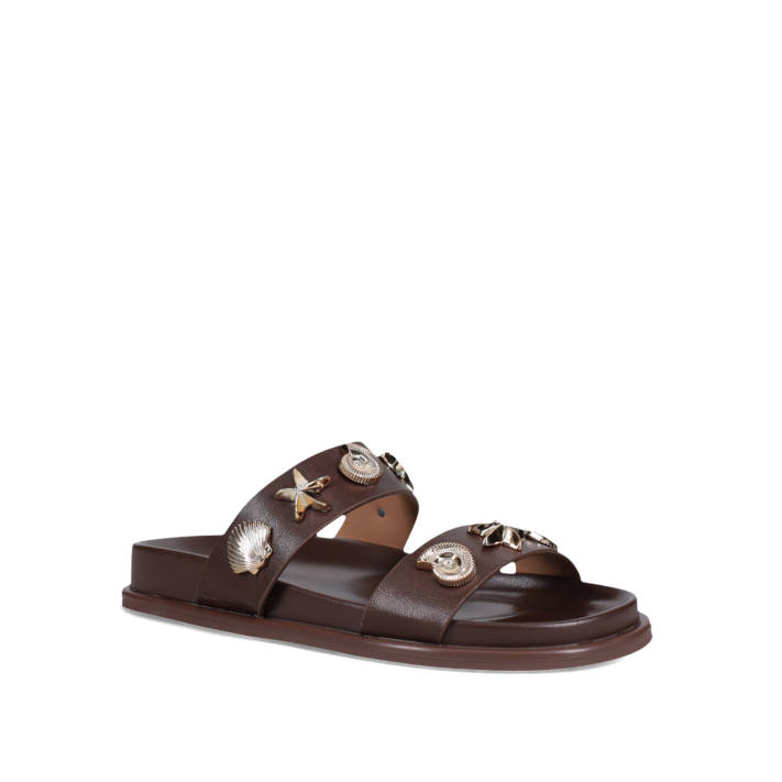 Καφέ footbed σανδάλι