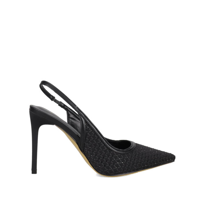 Black slingback pump