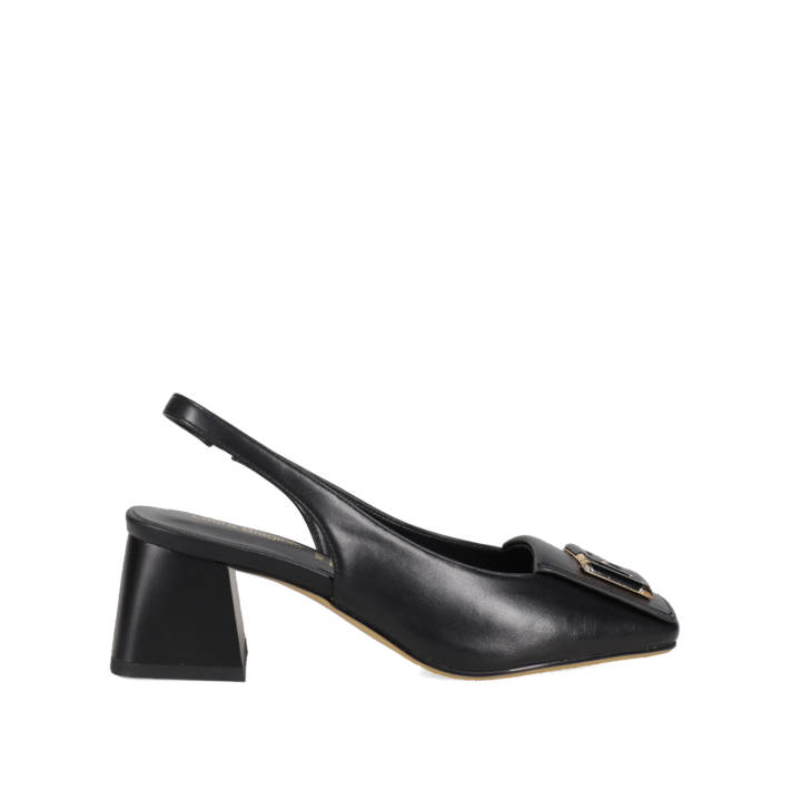 Black slingback pump