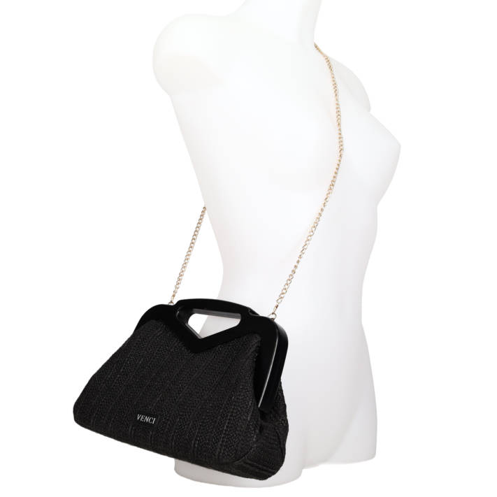 Black clutch bag