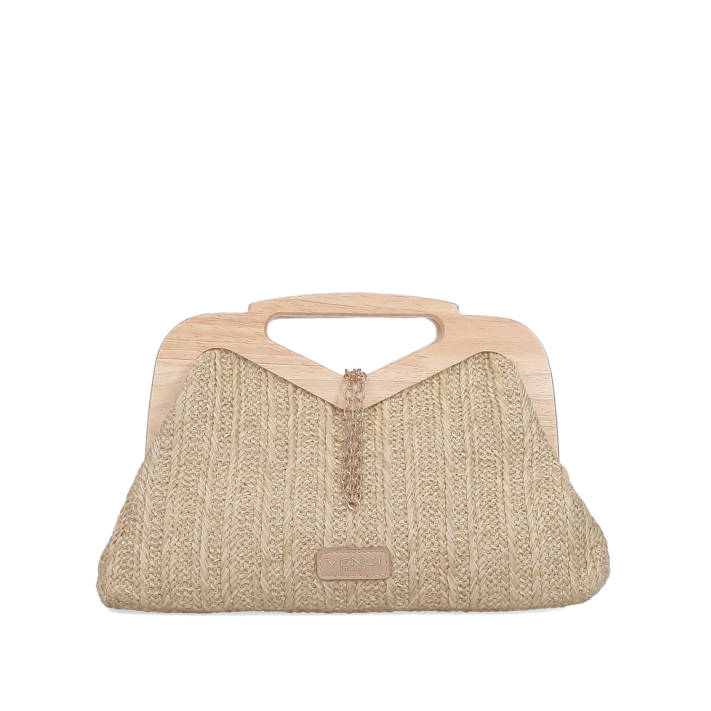 Beige clutch bag