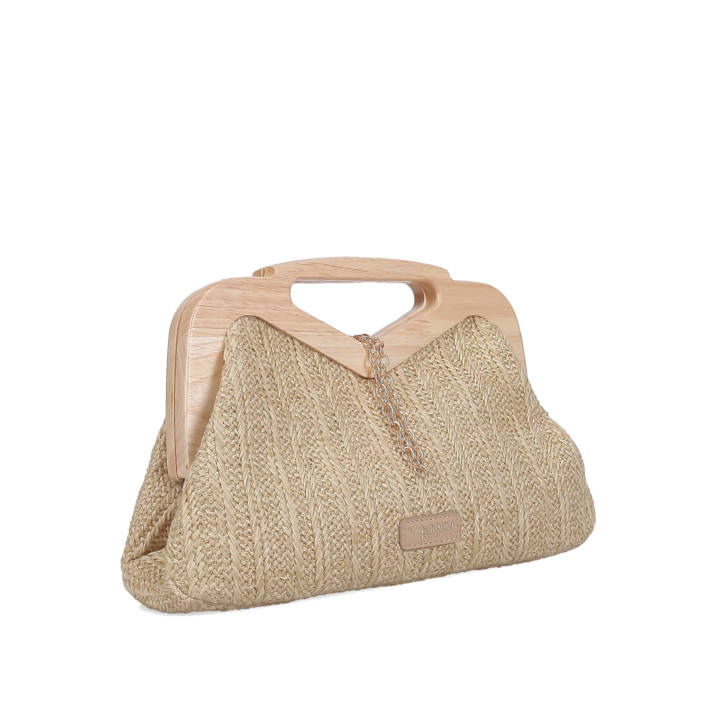 Beige clutch bag