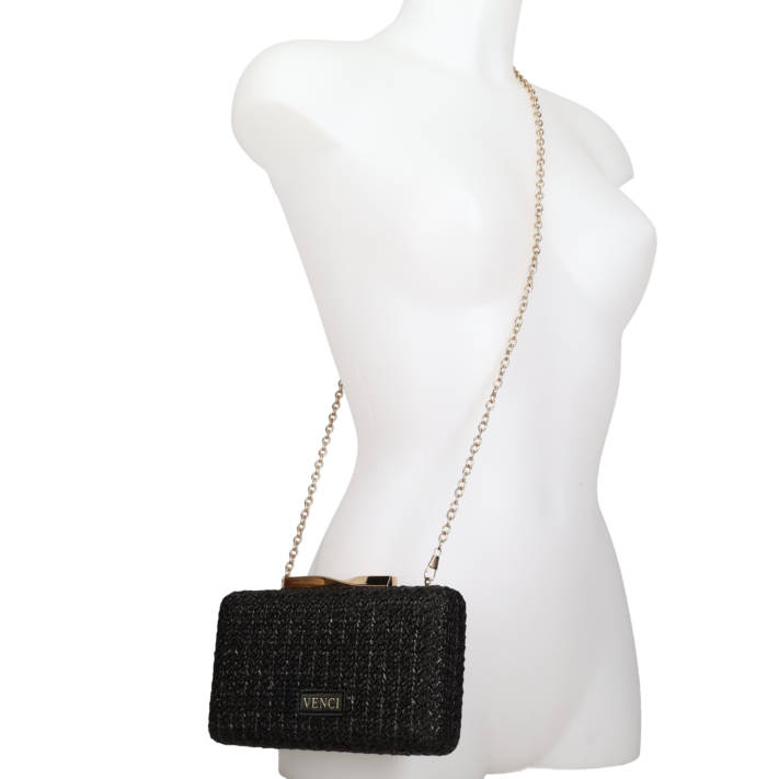 Black clutch bag
