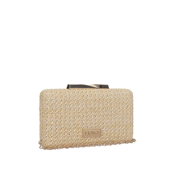 Beige clutch bag
