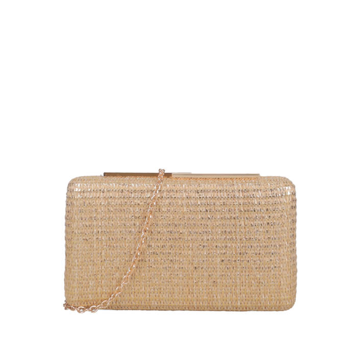 Beige clutch bag