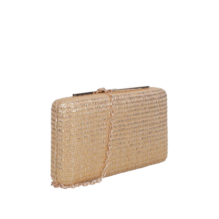 Beige clutch bag