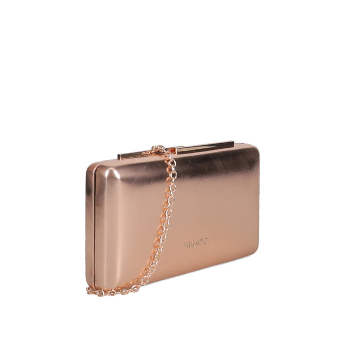 Rose gold clutch bag