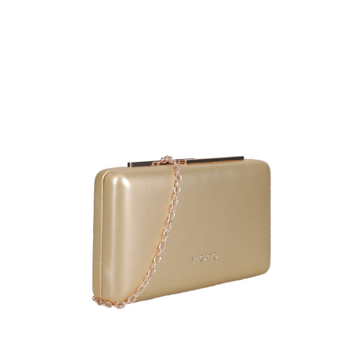 Gold clutch bag