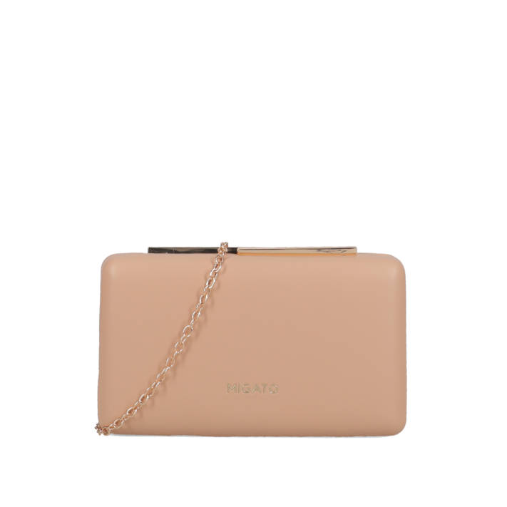 Beige clutch bag