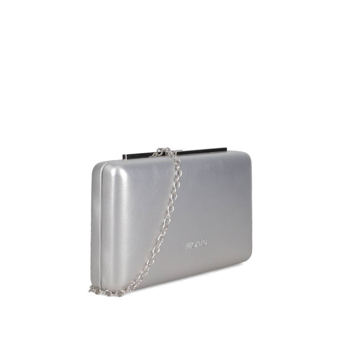 Silver clutch bag