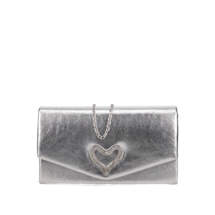 Silver clutch bag