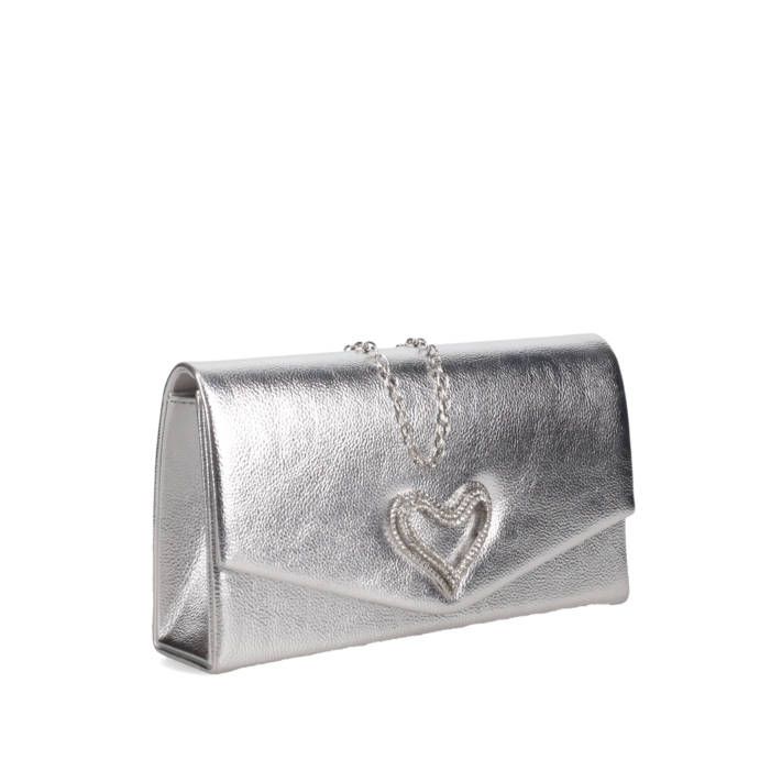 Silver clutch bag