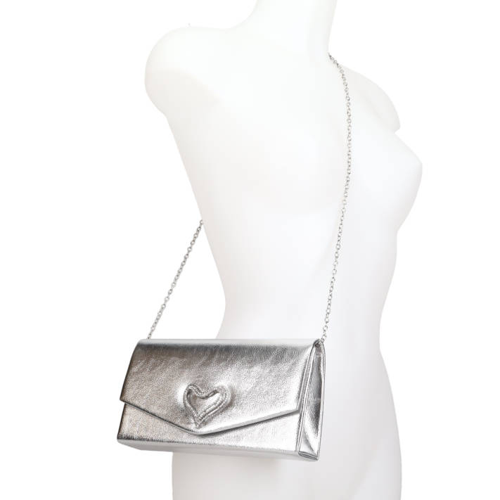 Silver clutch bag