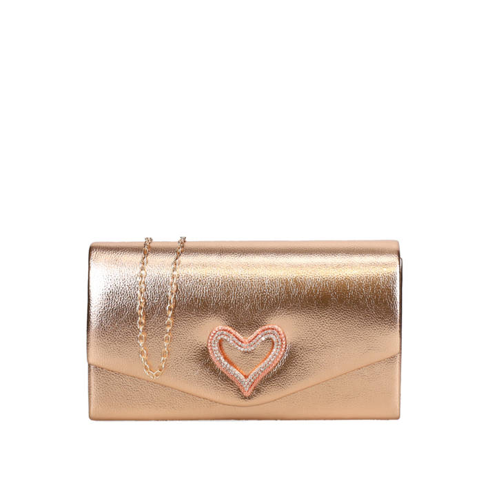 Rose gold clutch bag