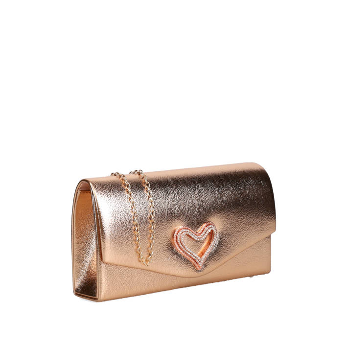 Rose gold clutch bag
