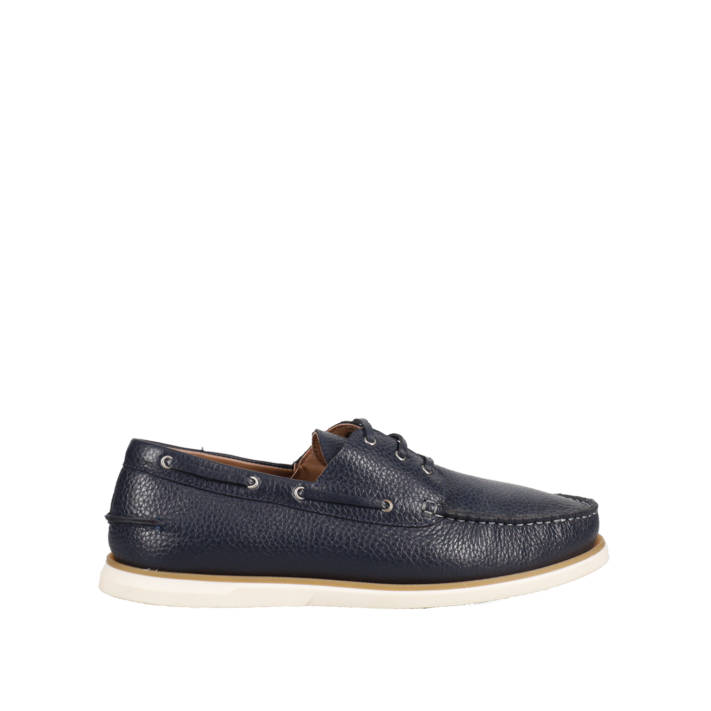 Μπλε σκούρο δερμάτινο ανδρικό boat shoe