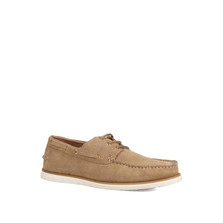 Μπεζ δερμάτινο ανδρικό boat shoe