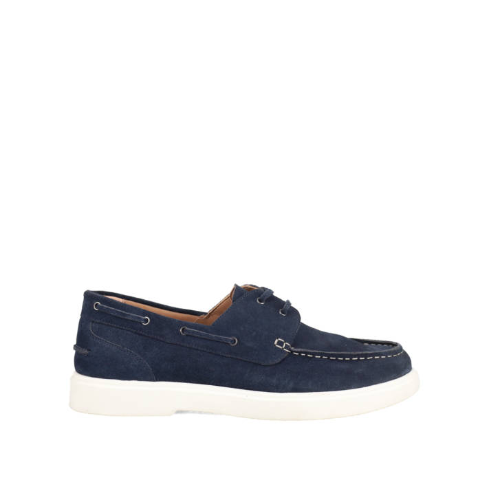 Μπλε σκούρο δερμάτινο ανδρικό boat shoe