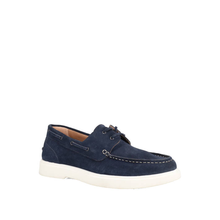 Μπλε σκούρο δερμάτινο ανδρικό boat shoe
