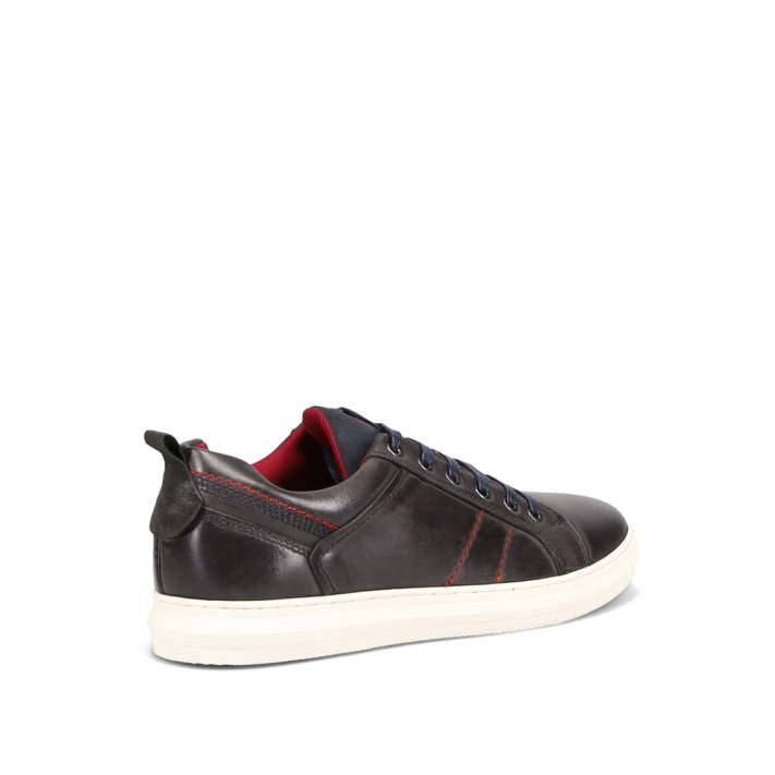 Μπλε δερμάτινο ανδρικό sneaker