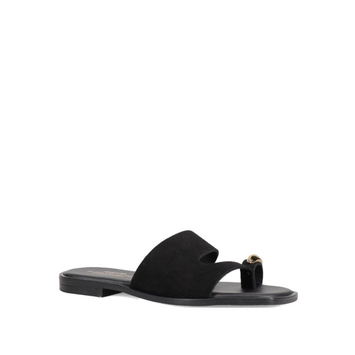 Black leather sandal
