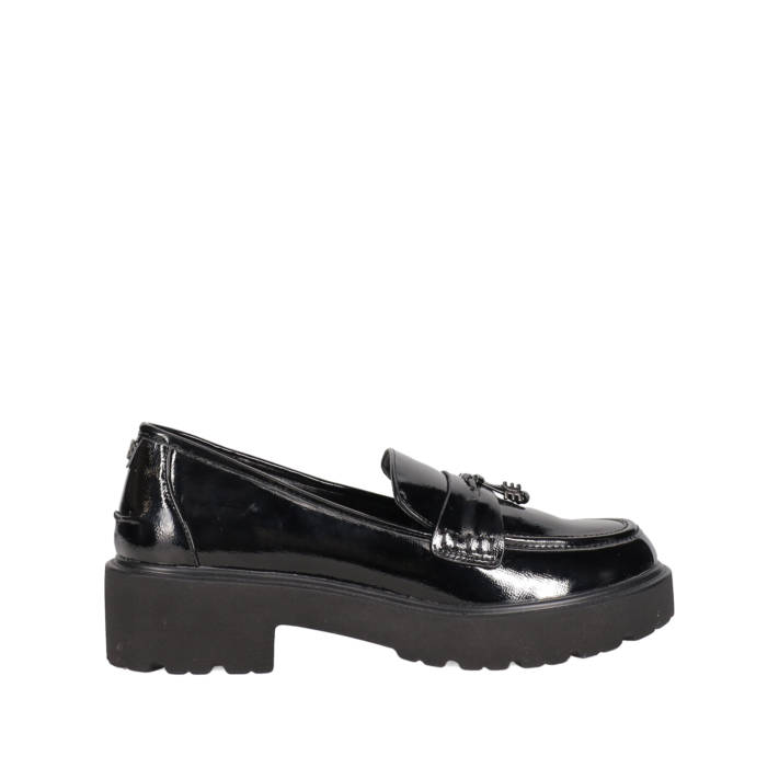 Black patent loafer