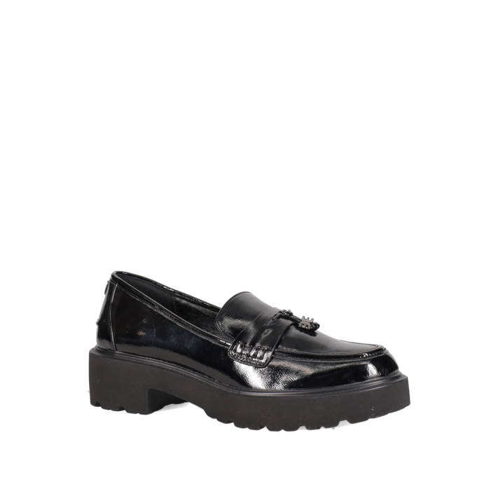 Black patent loafer