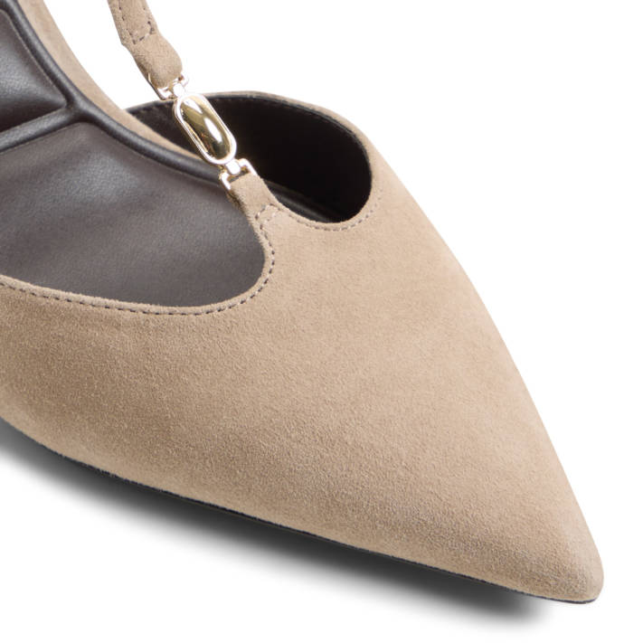 Taupe δερμάτινη γόβα STARLYNN
