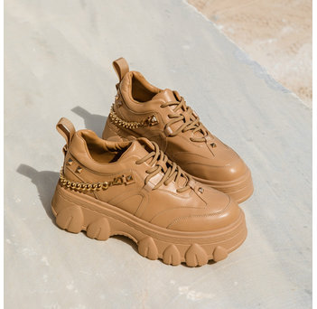 Καμηλό chunky sneaker