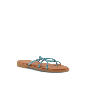 Blue rhinestones sandal