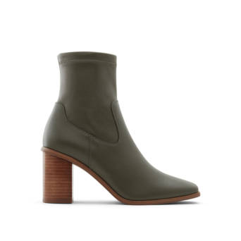 Khaki leather bootie MARTA