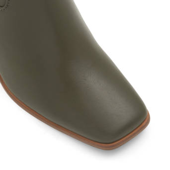 Khaki leather bootie MARTA