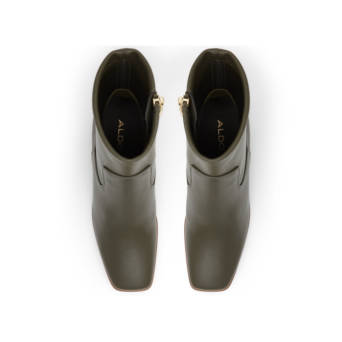 Khaki leather bootie MARTA