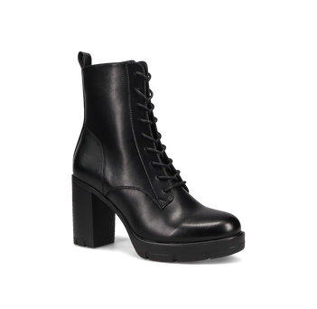 Black high heel army boot