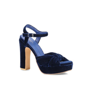 Blue velvet sandal