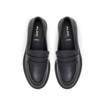 Μαύρο δερμάτινο loafer BIGPLAN
