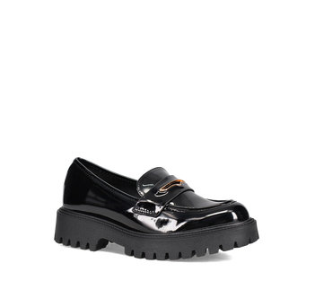 Black patent loafer