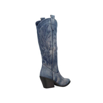 Μπλε denim western μπότα