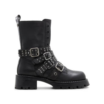 Black leather bootie VORTEXIA