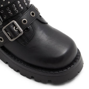 Black leather bootie VORTEXIA