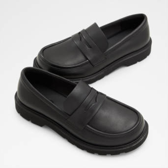 Μαύρο δερμάτινο loafer HARMONYX