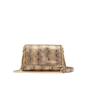 Χρυσή snakeskin τσάντα ώμου KAYLEY