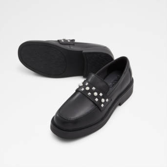 Μαύρο δερμάτινο loafer VERIMA