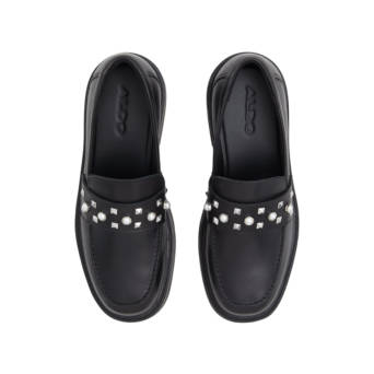 Μαύρο δερμάτινο loafer VERIMA